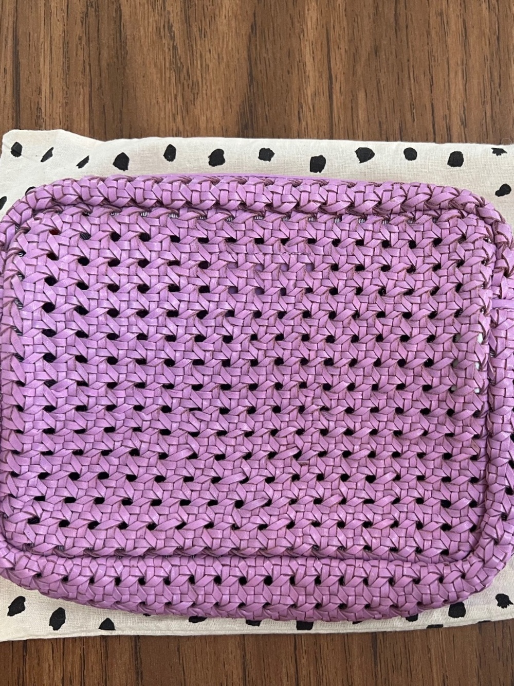 Clare V. Midi Sac Purple Rattan